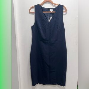 J. Crew Navy Sleeveless Midi Sheath Dress